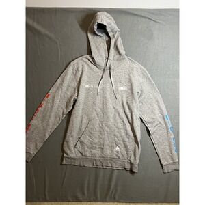 Adidas Men's Large Gray Damian Lillard 'All Nighter Tour' Graphic Hoodie